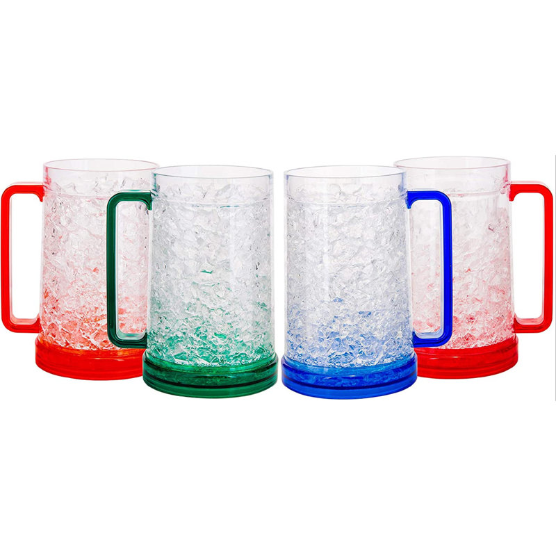 ZWISSLIV Freezer Beer Mugs With Gel, Beer Mugs For Freezer, Freezer